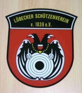 Schilder gravieren - hier ein Schild für den Lübecker Schützenverein